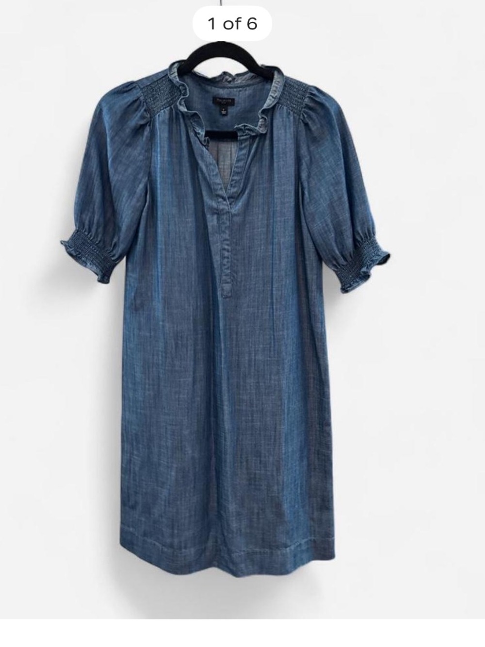 Talbots Blue Chambray Midi Dress size 0 Petite preppy feminine boho corpcore